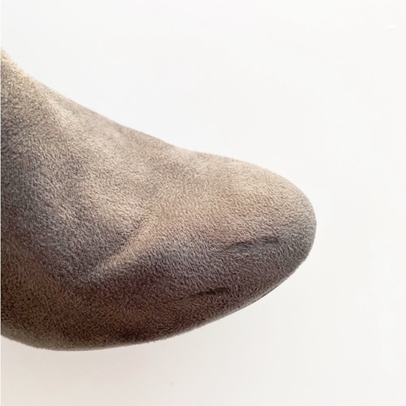 APT 9 Dede Gray Faux Suede Bow Tie Ankle Heeled Boots - Picture 4 of 11